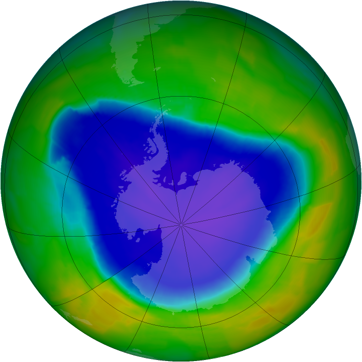 Antarctic ozone map for 04 November 2011